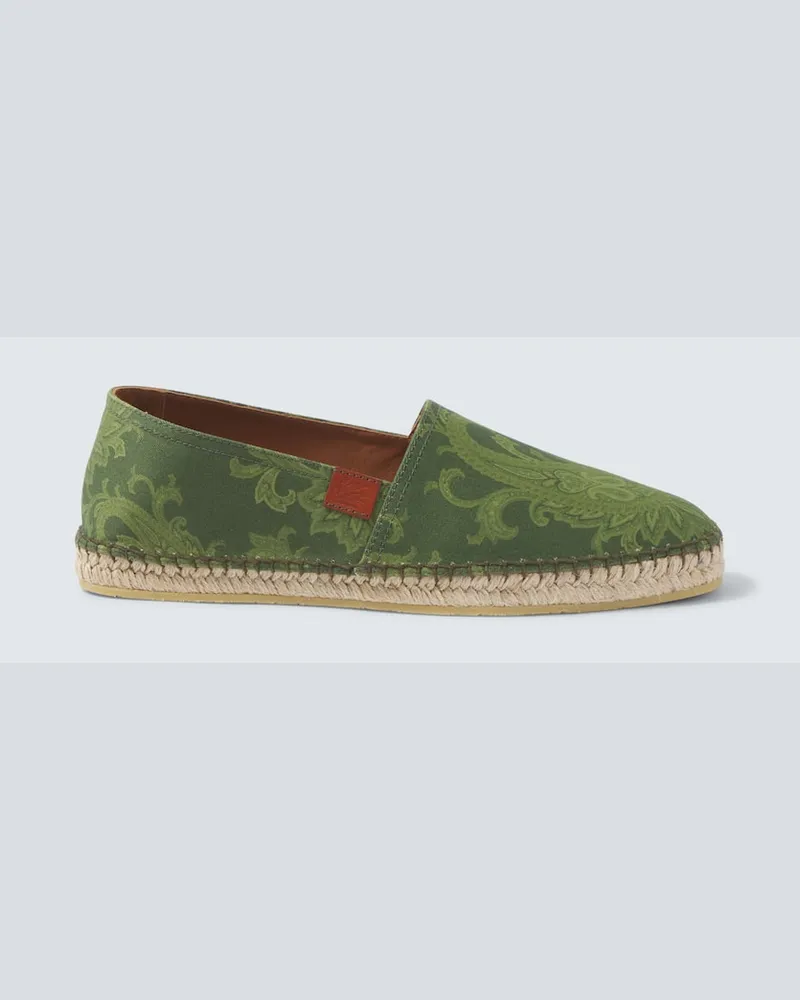 Etro Espadrilles aus Gabardine Grün