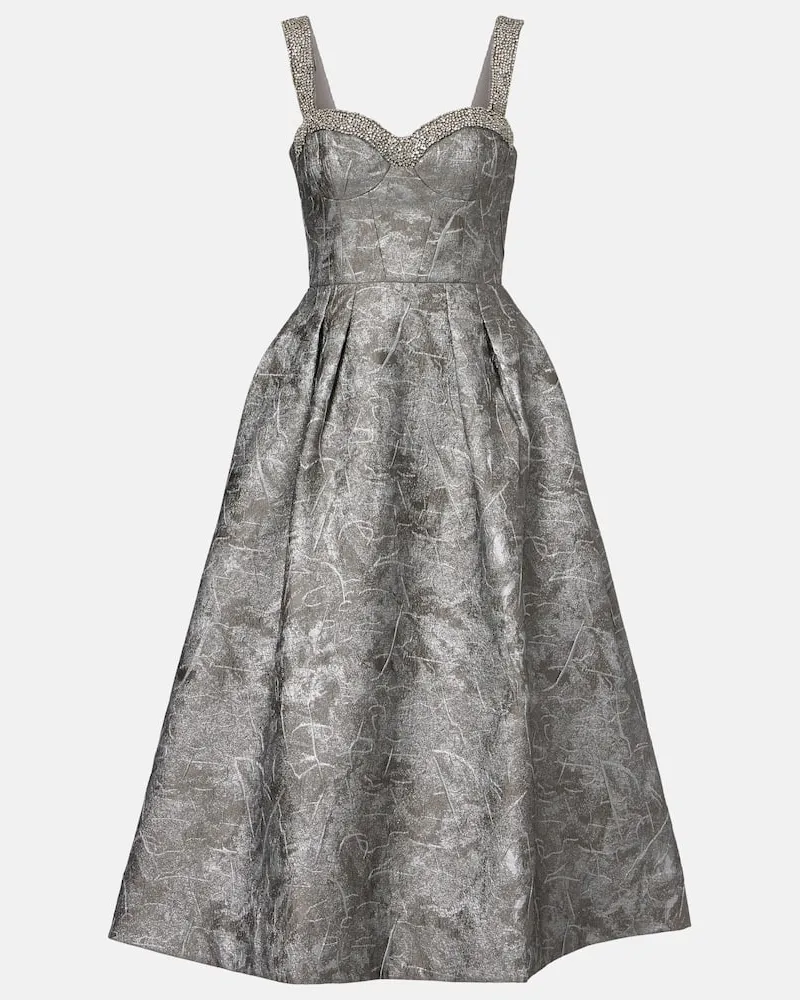 Rebecca Vallance Cocktailkleid Sterling aus Jacquard Silber