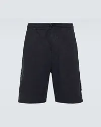 Stone Island Shorts Compass aus einem Leinengemisch Blau