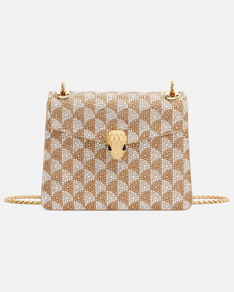 Bulgari Schultertasche Serpenti Forever mit Kristallen Multicolor