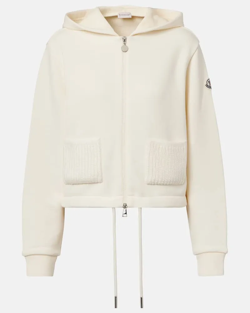 Moncler Jacke aus einem Baumwollgemisch Weiß