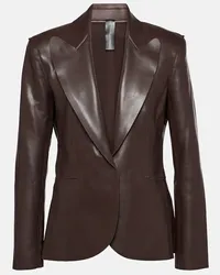 Norma Kamali Blazer aus Lederimitat Braun