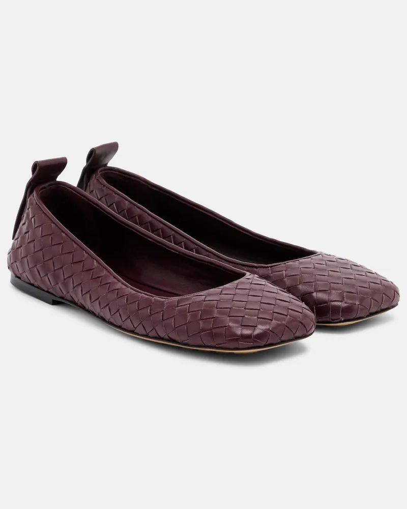 Bottega Veneta Ballerinas Charlotte aus Leder Burgunderrot