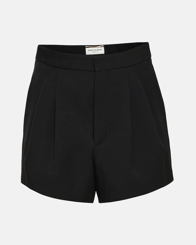 Saint Laurent Shorts aus Schurwolle Schwarz