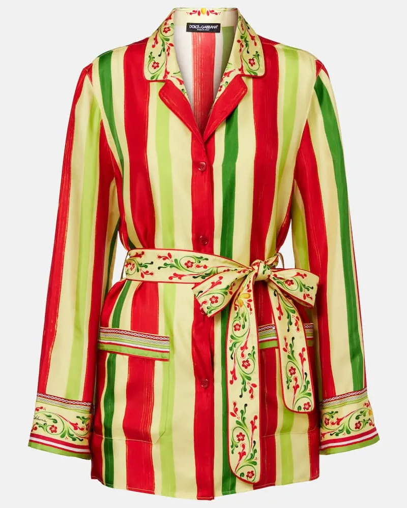 Dolce & Gabbana Hemd aus Seide Multicolor