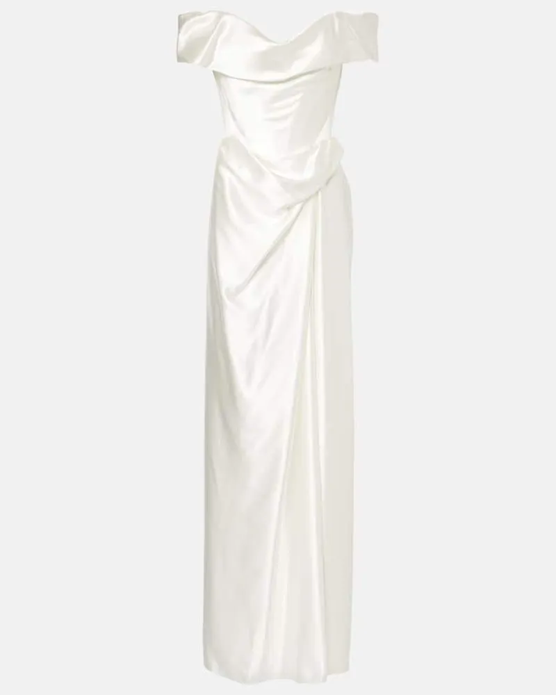 Vivienne Westwood Bridal Robe Mabel aus Seidensatin Weiß