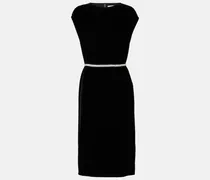 Midikleid aus Samt mit Kristallen