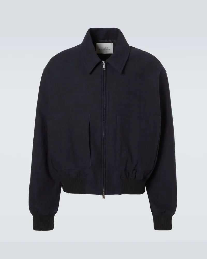 Studio Nicholson Jacke aus einem Baumwollgemisch Blau