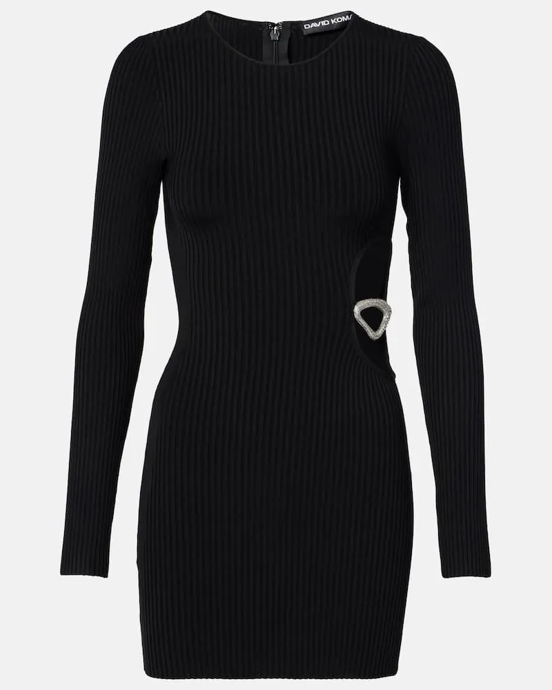 David Koma Verziertes Minikleid Schwarz
