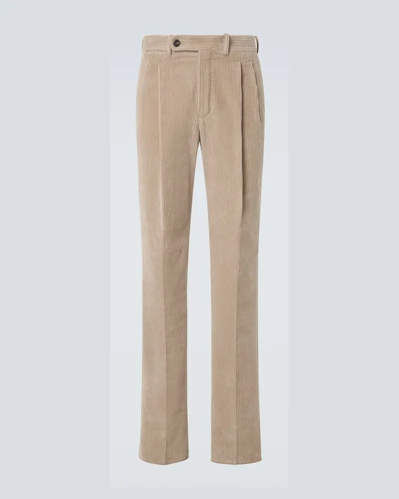 Slowear Gerade Hose aus Baumwoll-Cord Beige