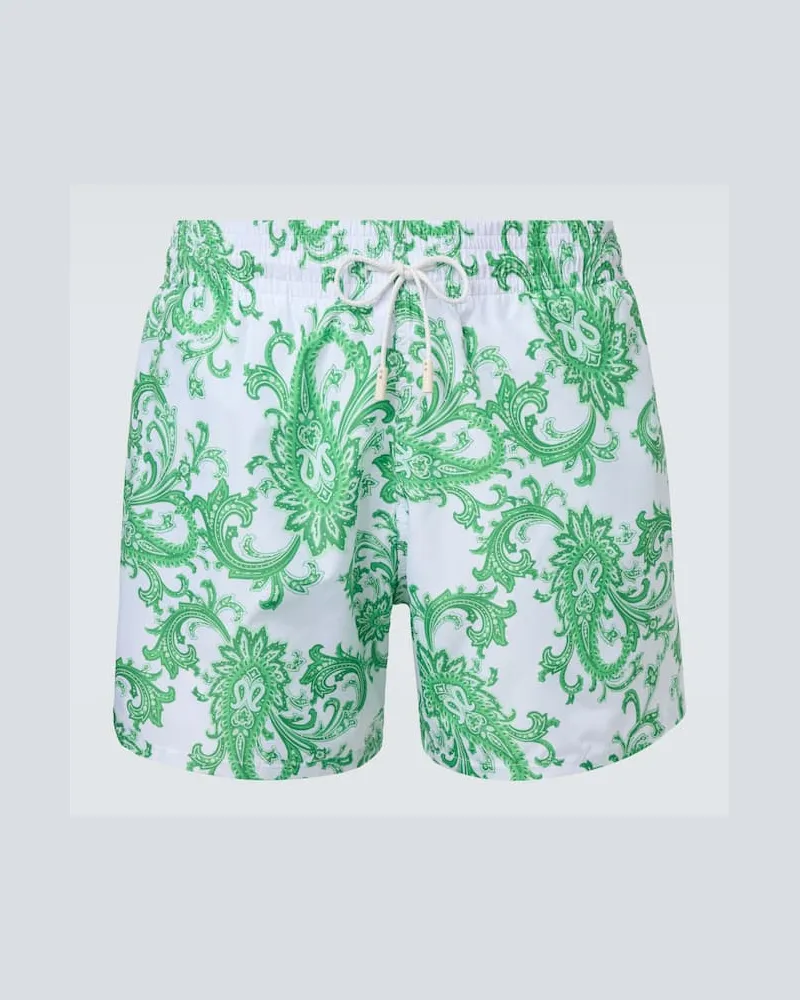Etro Bedruckte Badeshorts Grün