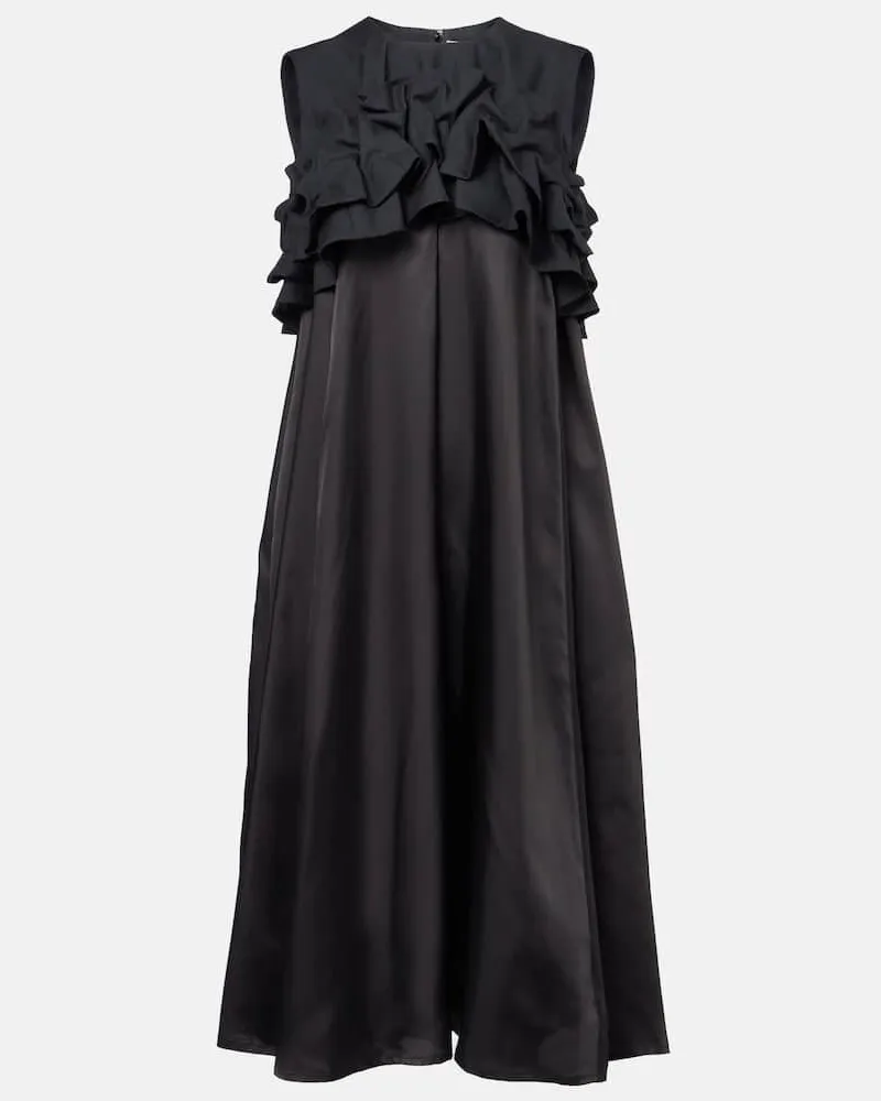 Noir Kei Ninomiya Midikleid aus Wolle Schwarz