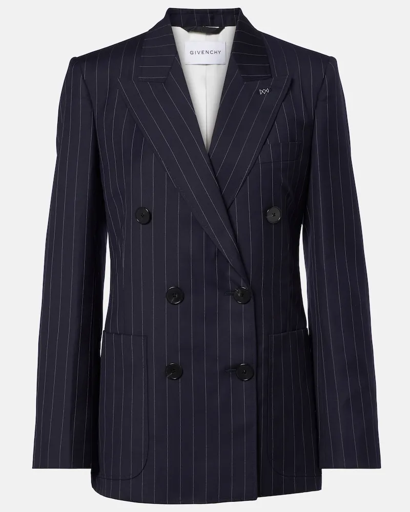 Givenchy Blazer aus Wolle mit Nadelstreifen Blau