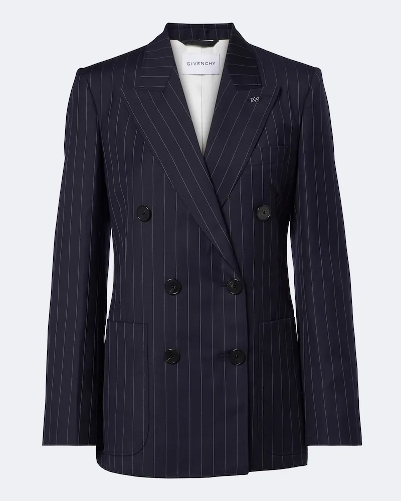Givenchy Blazer aus Wolle mit Nadelstreifen Blau