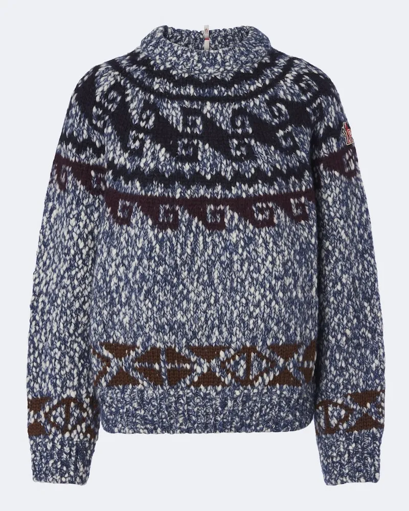 Moncler Pullover aus einem Wollgemisch Blau
