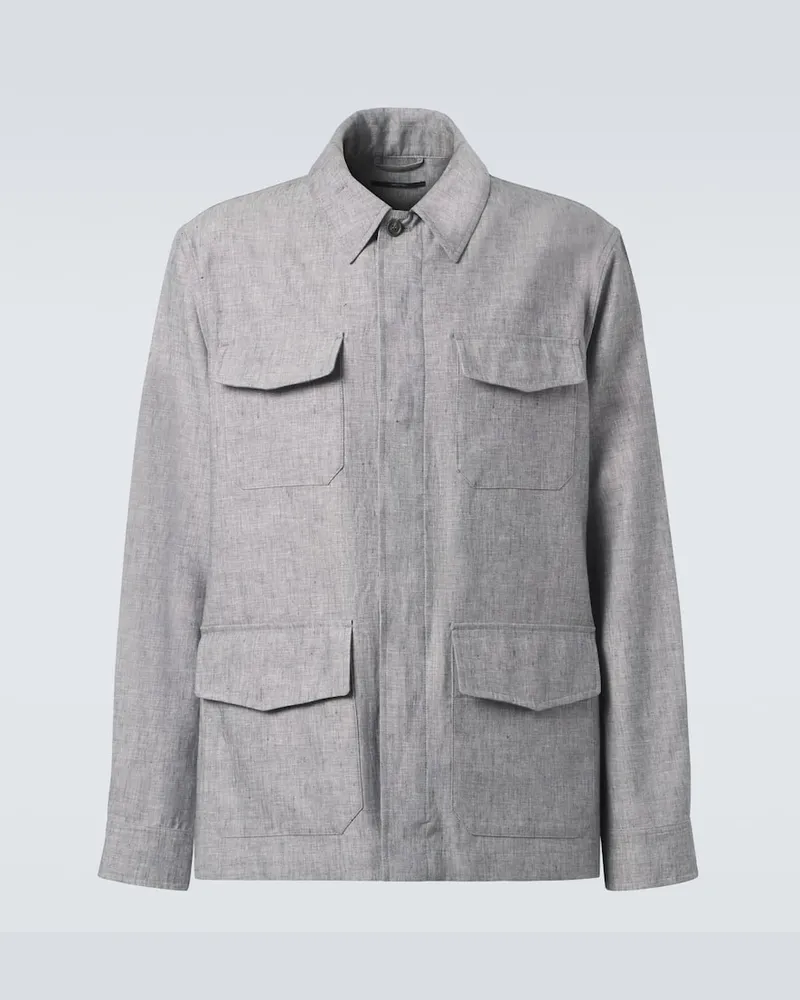 Dunhill Feldjacke aus Leinen Grau