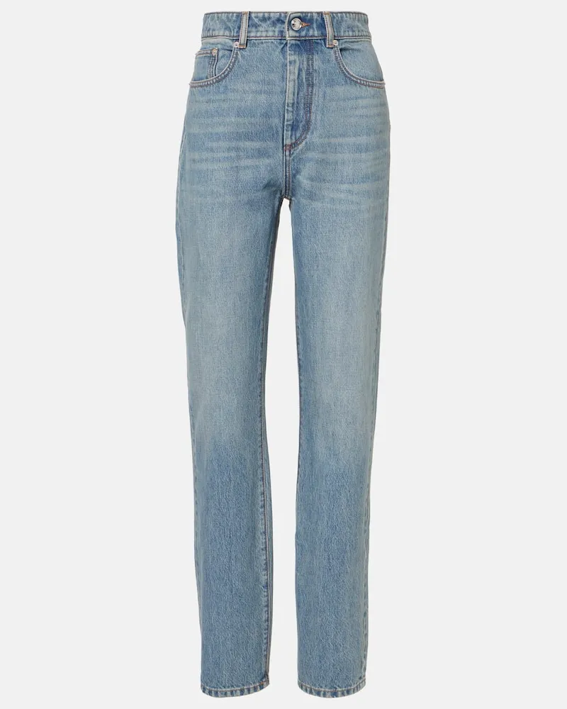 SPORTMAX High-Rise Straight Jeans Tasso Blau