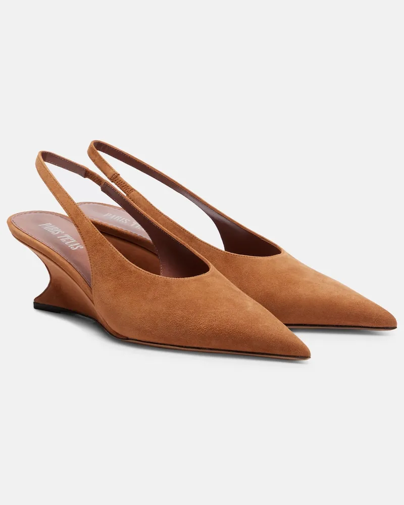 Paris Texas Wedges Nina 50 aus Veloursleder Braun
