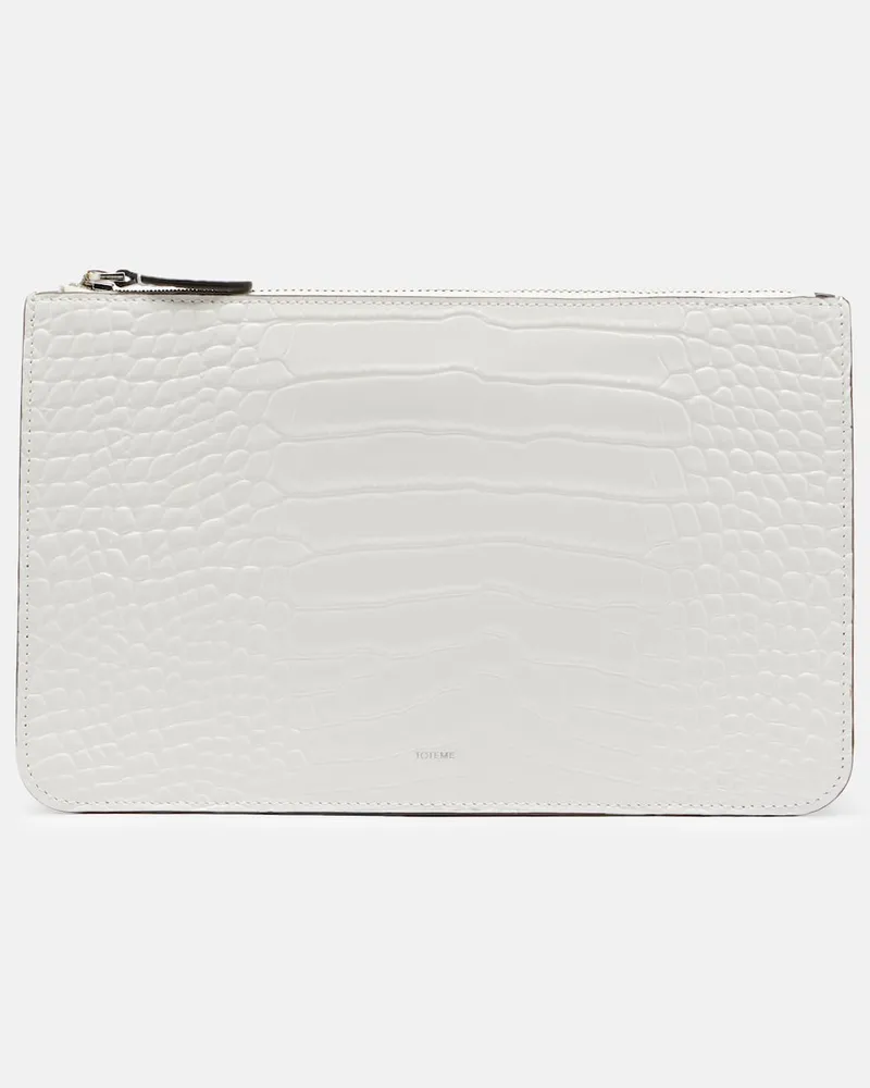 Totême Clutch Threefold aus Leder Weiß