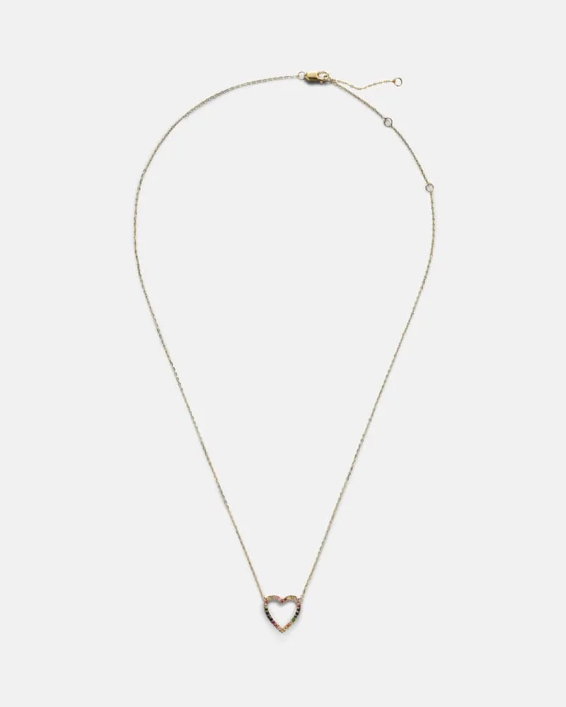 Roxanne First Halskette Heart aus 14kt Gelbgold mit Saphiren Gold