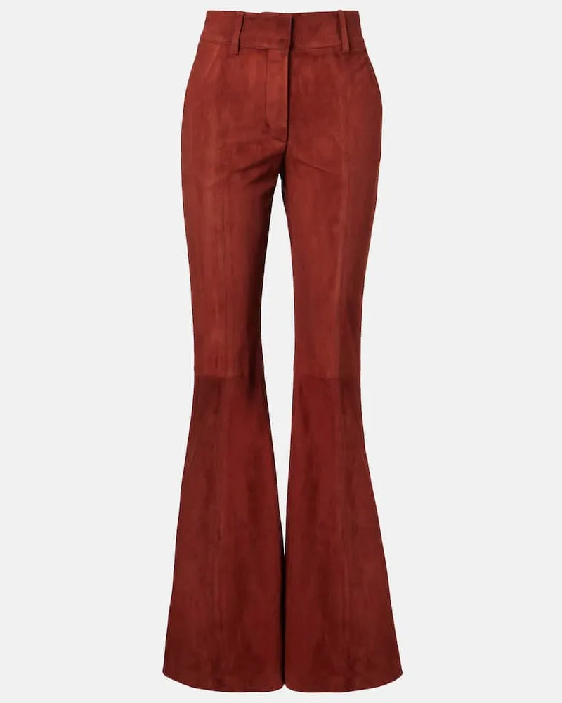 Gabriela Hearst Schlaghose Rhein aus Veloursleder Braun