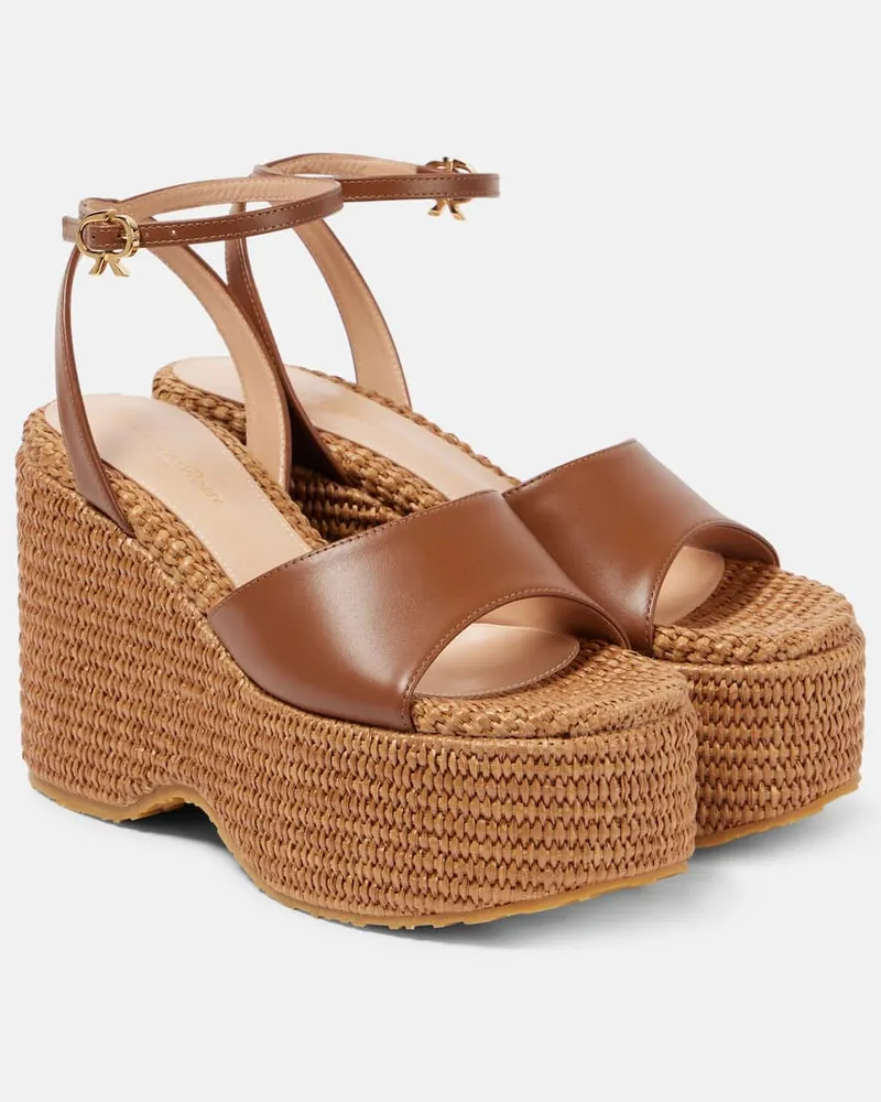 Gianvito Rossi Plateausandalen aus Leder Braun