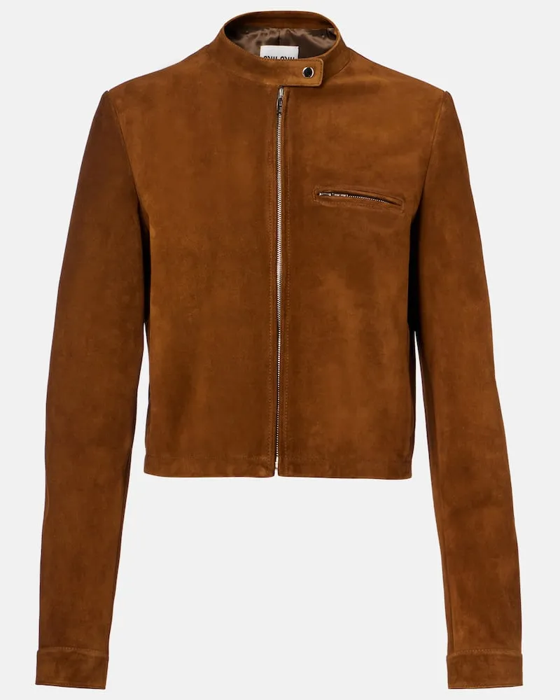 Miu Miu Jacke aus Veloursleder Braun