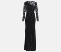 Robe mit Spitze und Kristallen