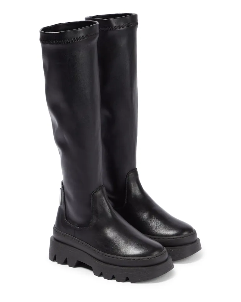 Monnalisa Stiefel aus Leder Schwarz