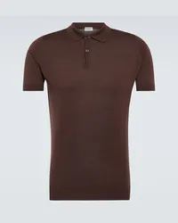 John Smedley Polohemd Payton aus Wolle Braun