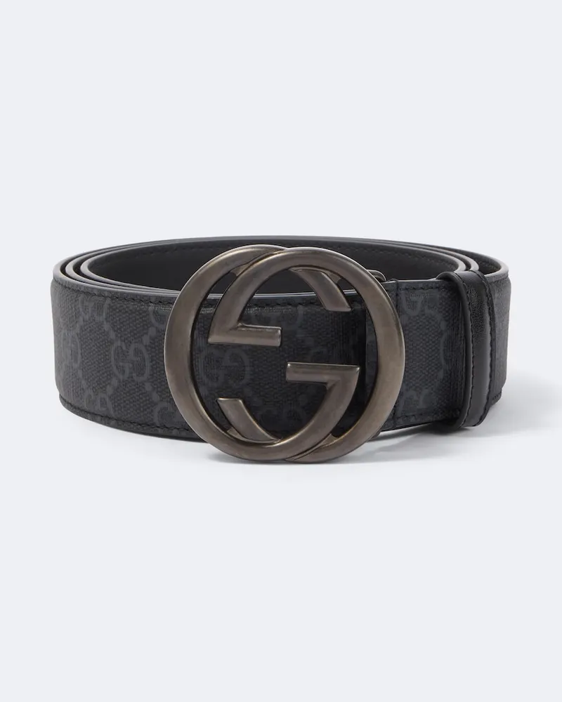 Gucci Gürtel Interlocking G aus Leder Blau