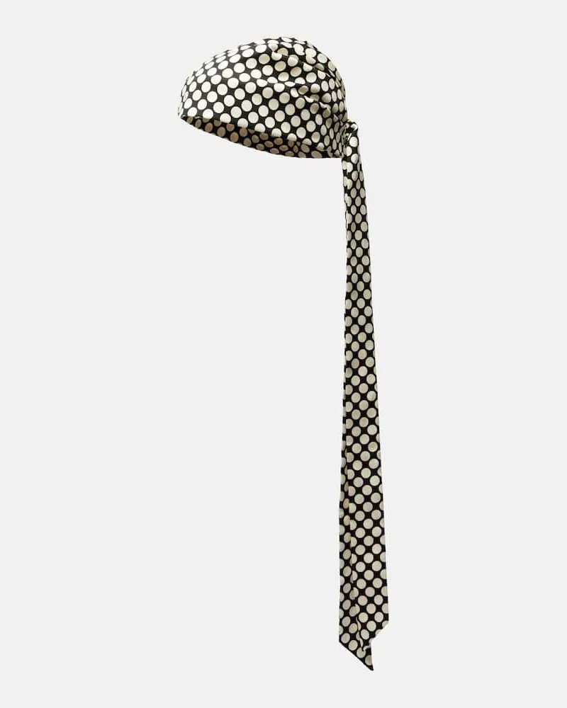 Valentino Garavani Haar-Tuch Plus De Pois aus Baumwolle und Seide Schwarz