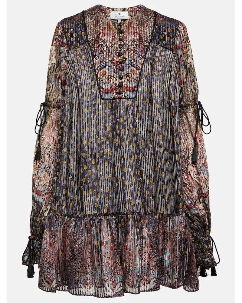 Etro Minikleid aus einem Seidengemisch Multicolor