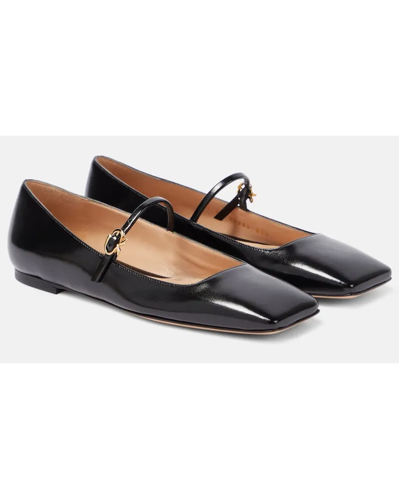Gianvito Rossi Ballerinas Christina aus Lackleder Schwarz