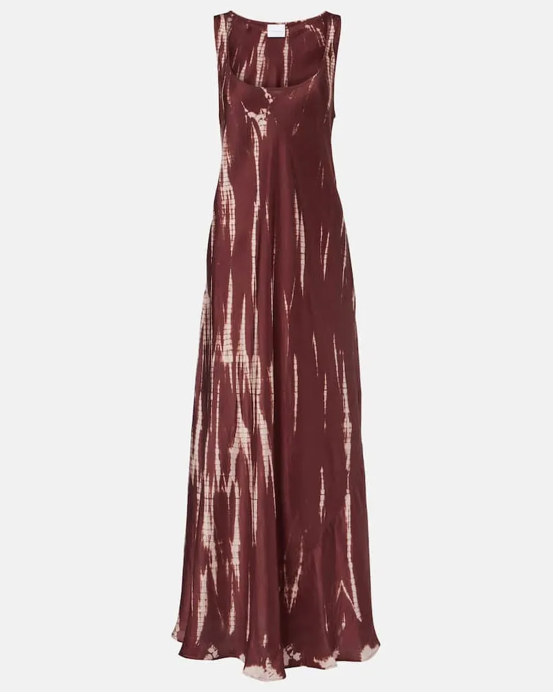 Anna Kosturova Maxikleid aus Seide Braun