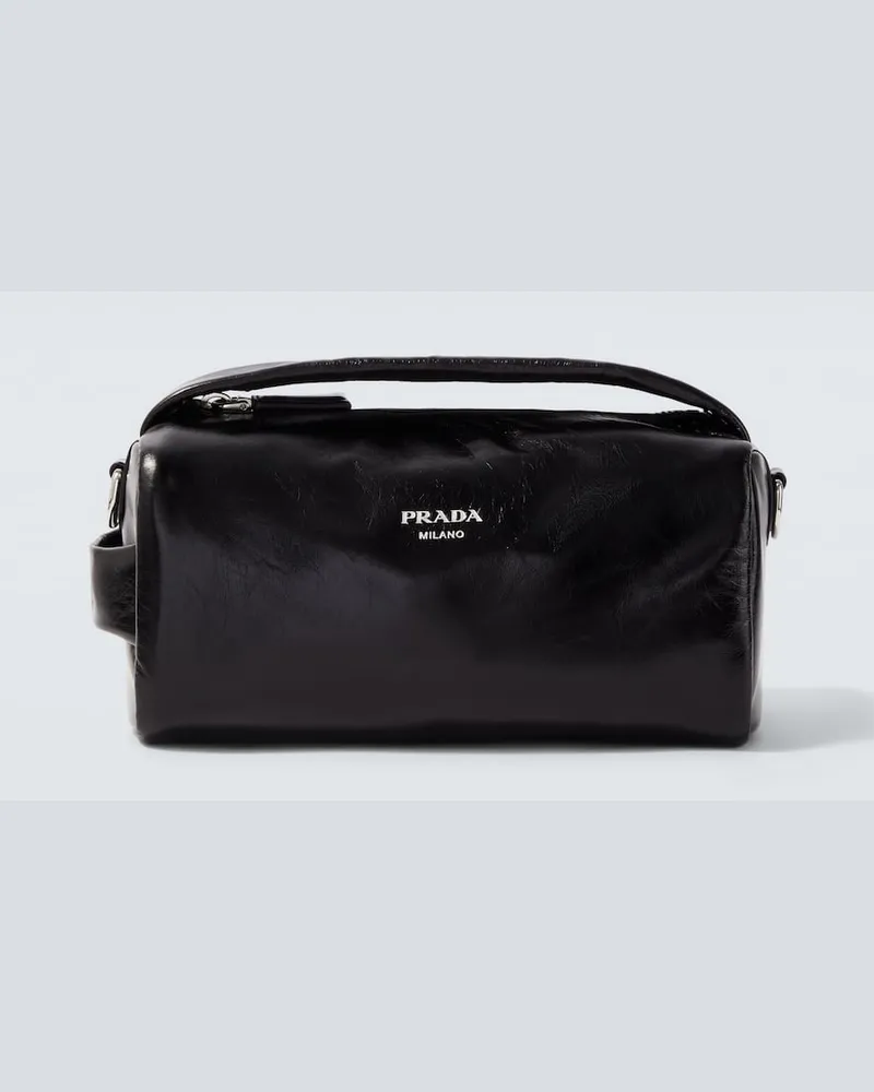 Prada Crossbody Bag aus Leder Schwarz