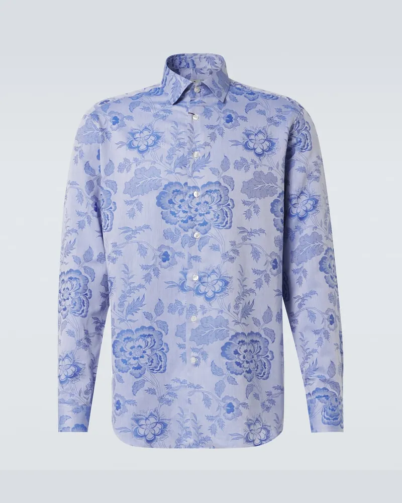 Etro Hemd aus Jacquard Blau