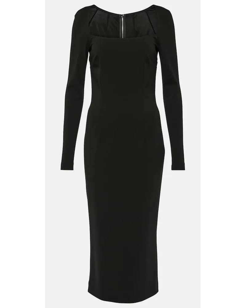 Dolce & Gabbana Midikleid aus Jersey Schwarz