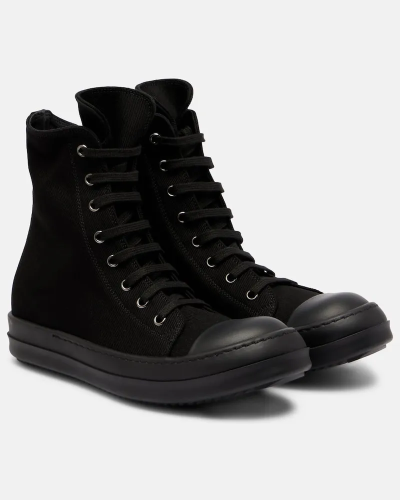 Rick Owens High-Top Sneakers Hollywood Schwarz