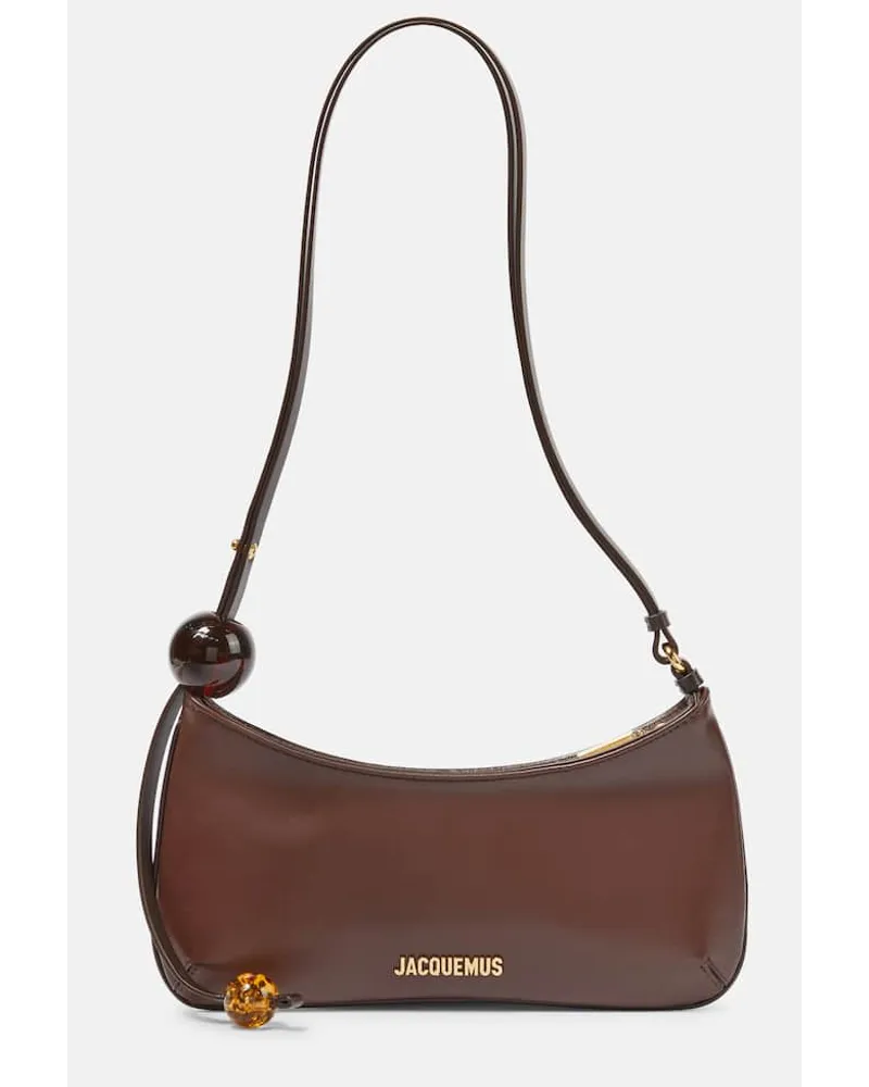 Jacquemus Schultertasche Le Bisou Perle aus Leder Braun