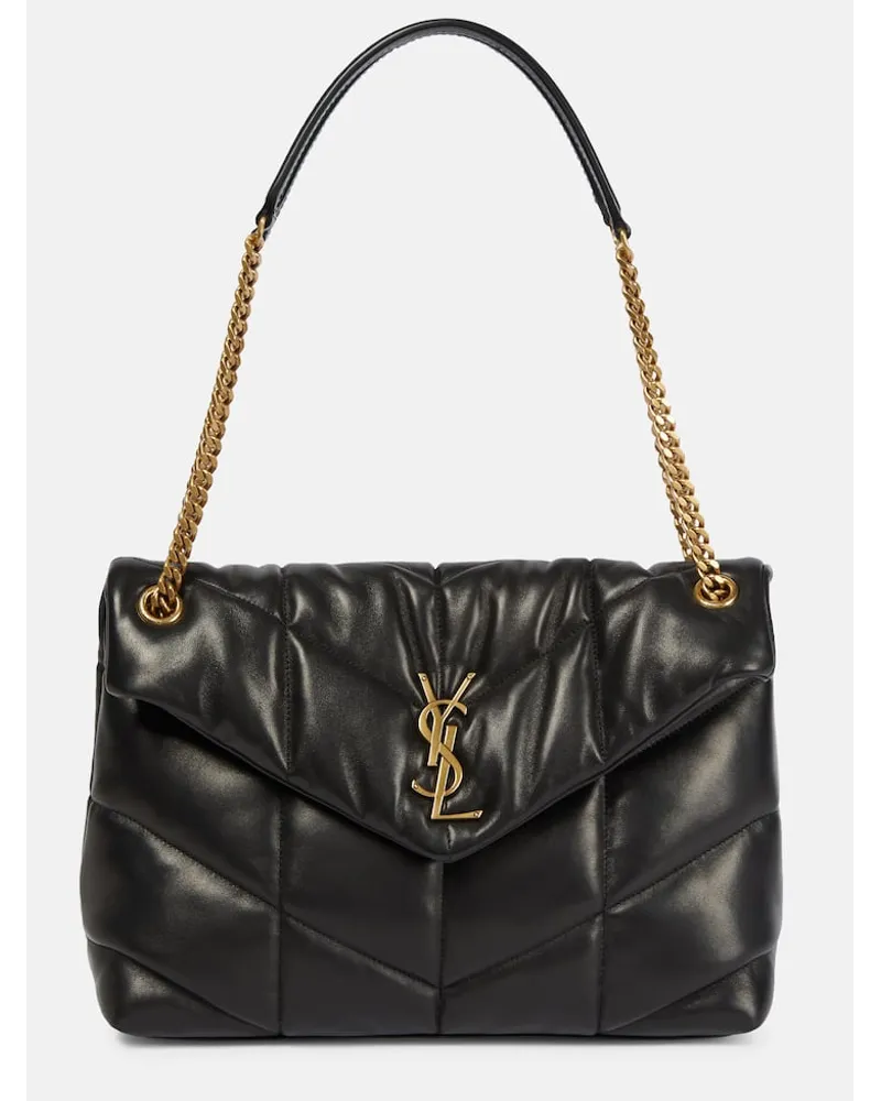 Saint Laurent Schultertasche Puffer Medium aus Leder Schwarz