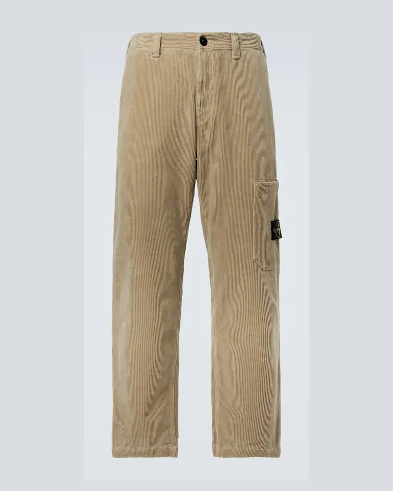 Stone Island Gerade Hose Compass aus Baumwoll Beige