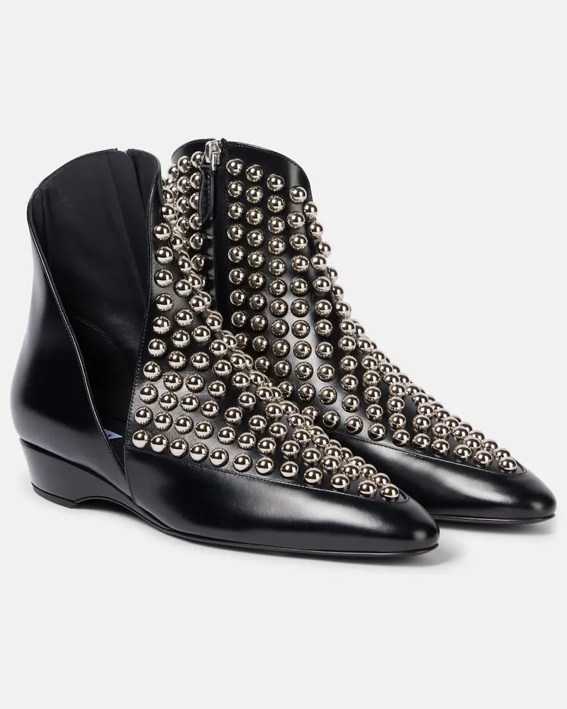 Alaïa Alaïa Verzierte Ankle Boots aus Leder Schwarz