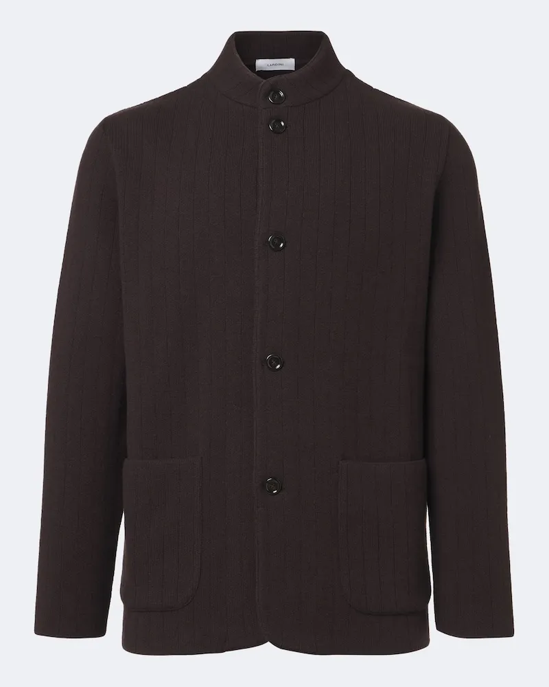 LARDINI Gestrickter Blazer aus Wolle und Kaschmir Braun