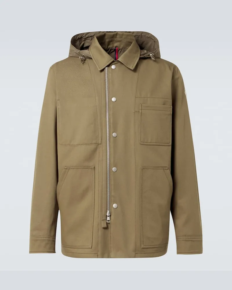 Moncler Feldjacke Guerledan aus Baumwoll-Gabardine Gruen