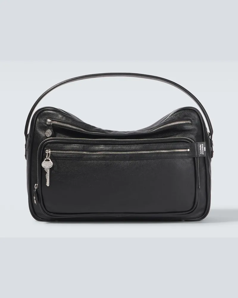 Acne Studios Messenger Bag Camero aus Leder Schwarz