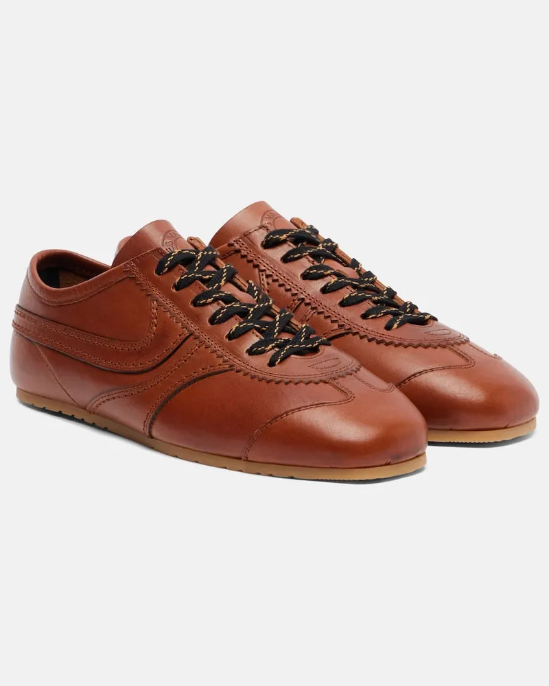 Dries van Noten Sneakers aus Canvas Braun