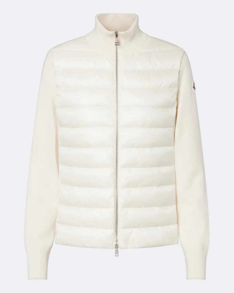 Moncler Daunenjacke mit Schurwolle Weiß