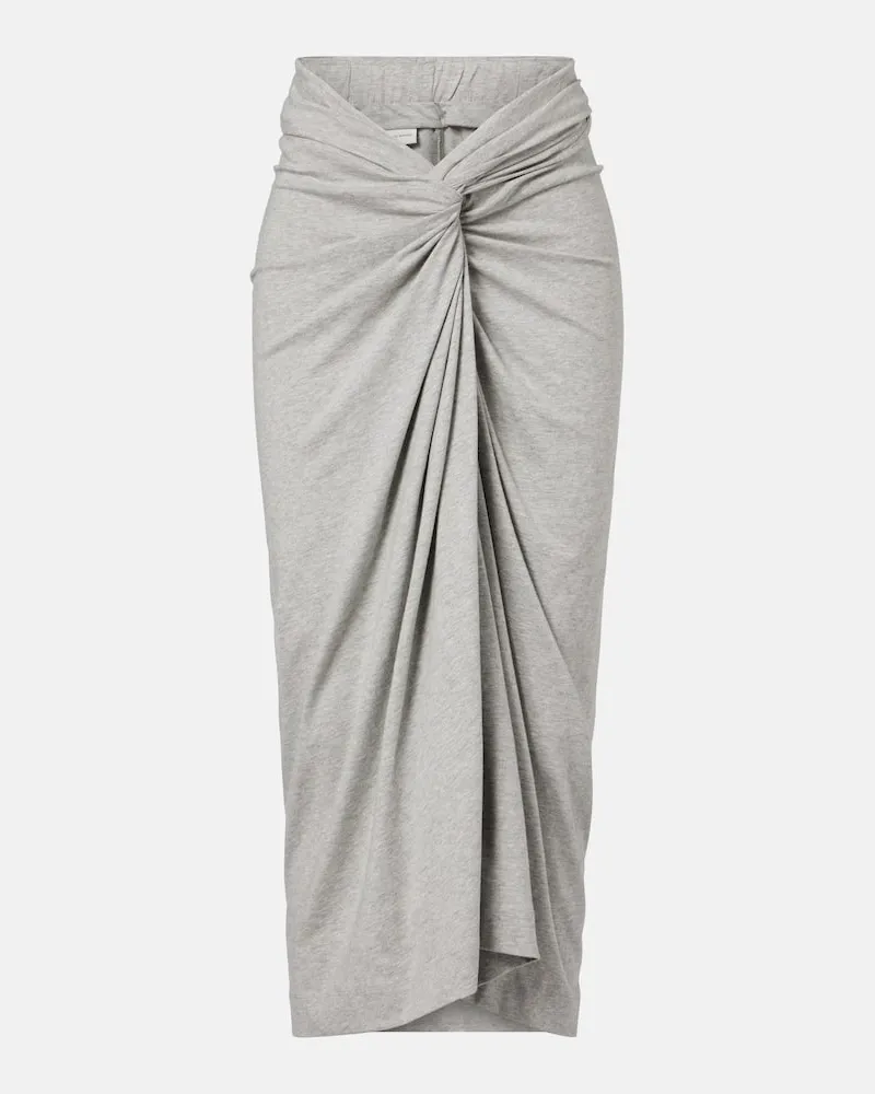 Dries van Noten Midirock aus Baumwoll-Jersey Grau