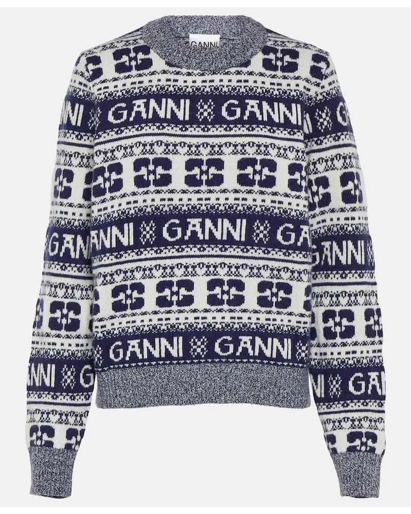 Ganni Pullover aus einem Wollgemisch Blau